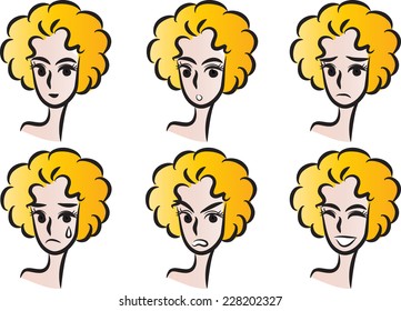 woman emotion faces