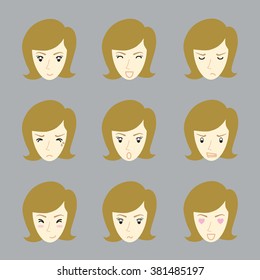 woman emotions vector