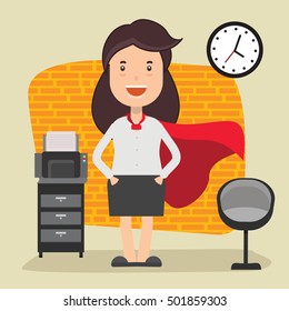Woman employee concept design on clean background,vector