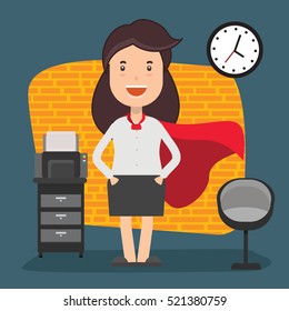 Woman employee concept design on clean background,vector