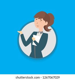 Woman employee flat design
