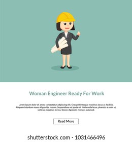 Woman Engineer Ready For Work Information