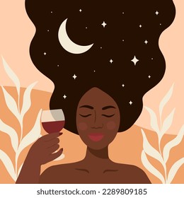 Woman enjoying a glass of wine