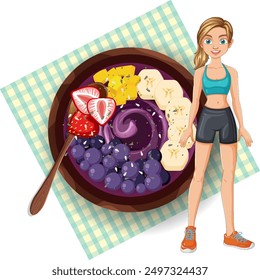 Woman enjoying a nutritious smoothie bowl