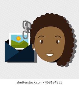 woman envelope links photo vector illustration graphic