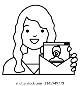 woman with envelope mail