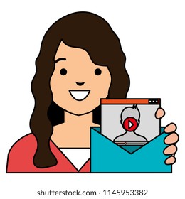 woman with envelope mail