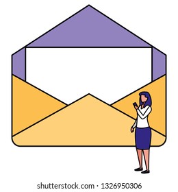 woman with envelope mail