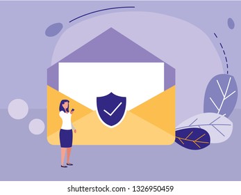 woman with envelope mail