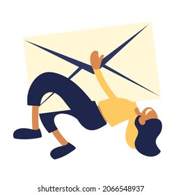 woman with envelope vector icon