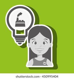 woman and environment isolated icon design, vector illustration  graphic 
