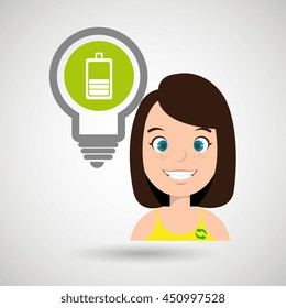woman and environment isolated icon design, vector illustration  graphic 