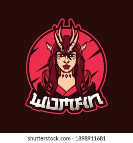Woman esport and mascot logo