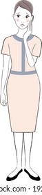 A woman esthetician feels uncomfortable.