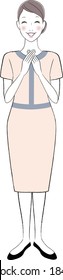 A woman esthetician standing and smiling. svg