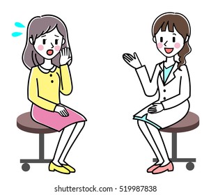 A woman examined at a hospital