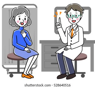 A woman examined at a hospital