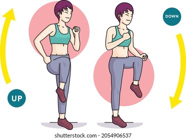 woman was exercise by move his body cartoon vecter character design