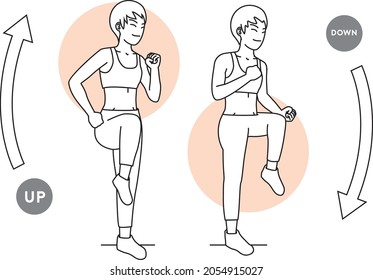 woman was exercise by move his body cartoon vecter character design