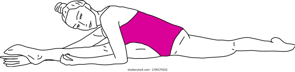 Woman exercise, illustration, vector on white background.