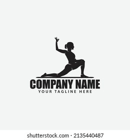 plantilla de diseño de logotipo vectorial de ejercicio femenino