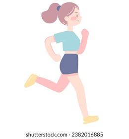 Woman exercising by running woman exercising for health