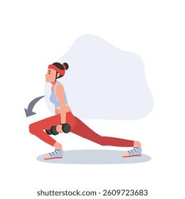 Woman exercising with dumbbells, strength training