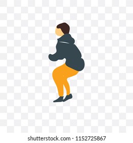 Woman exercising fitness vector icon isolated on transparent background, Woman exercising fitness logo concept