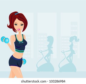 woman exercising in gym