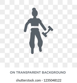 Woman Exercising icon. Trendy flat vector Woman Exercising icon on transparent background from Ladies collection. 