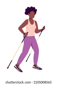 Woman exercising semi flat color vector character. Active figure. Full body person on white. Training outside isolated modern cartoon style illustration for graphic design and animation