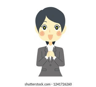 woman expectation happy