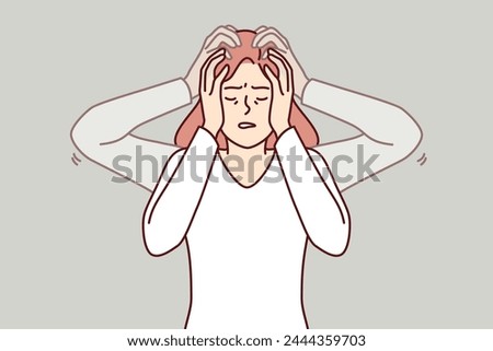 Woman experiences dizziness and loss of coordination caused by bppv syndrome, which disrupts brain function. Problem of dizziness and migraine in girl, due to severe psychological stress and illness