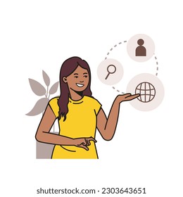 woman explaining people search for work
