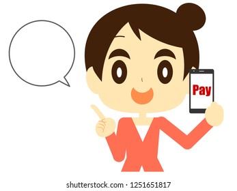  woman explaining smartphone settlement