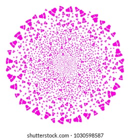 Woman exploding circle. Object pattern done from random woman icons as festive spheric cluster. Vector illustration style is flat iconic symbols.