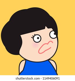 Woman Expressing Surprised Mood Concept Card Character illustration