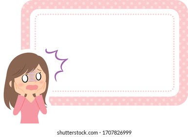 woman expression and emotions frame,shock