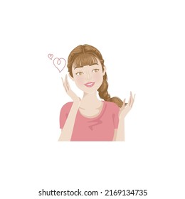 woman expression positive of female
