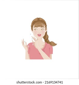 woman expression positive of female