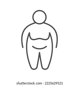 Woman with extra weight line icon