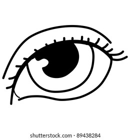 woman eye, doodle, line art