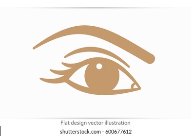 woman eye, eyebrow icon vector