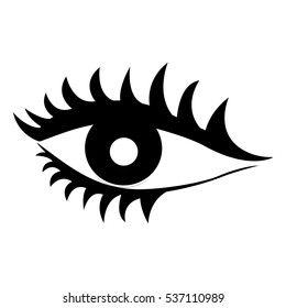 woman eye icon over white background. vector illustration