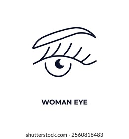 woman eye outline icon. Linear vector from beauty concept. Thin line woman eye icon isolated on white background