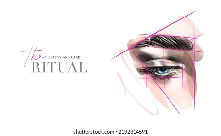 Woman Eye With Perfectly Shaped Eyebrows And Full Lashes