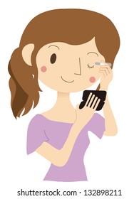Woman eye shadow makeup