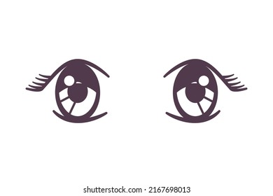 Woman eye vector cartoon illustration isolated on a white background.