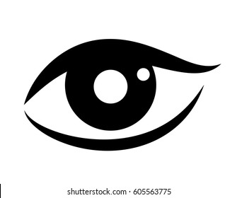 Woman eye vector icon on white background