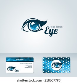 Woman eye vector logo design. Cosmetics, beauty and ophthalmology themes. Creative icon. Business card template. 